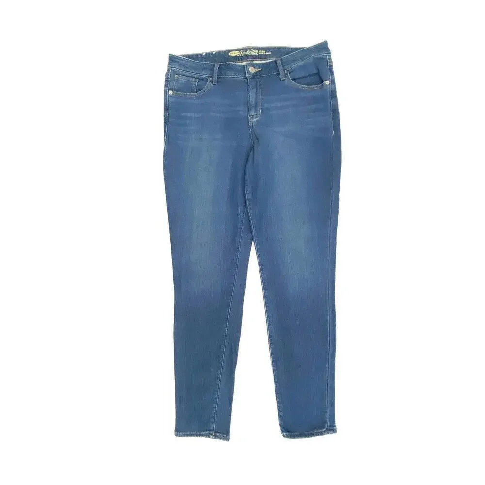 Old Navy Rockstar Mid Rise Skinny Women's size 12 Slight‎ Pinstripe  Denim jeans